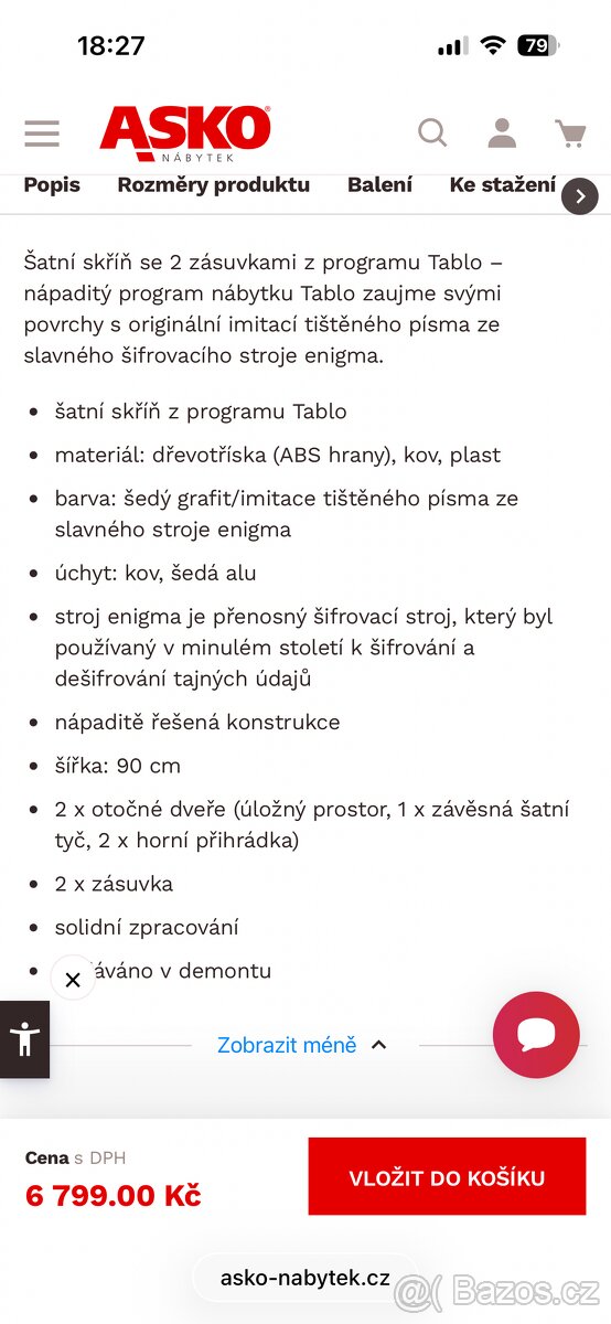 2 šatní skříně a psací stůl - 6