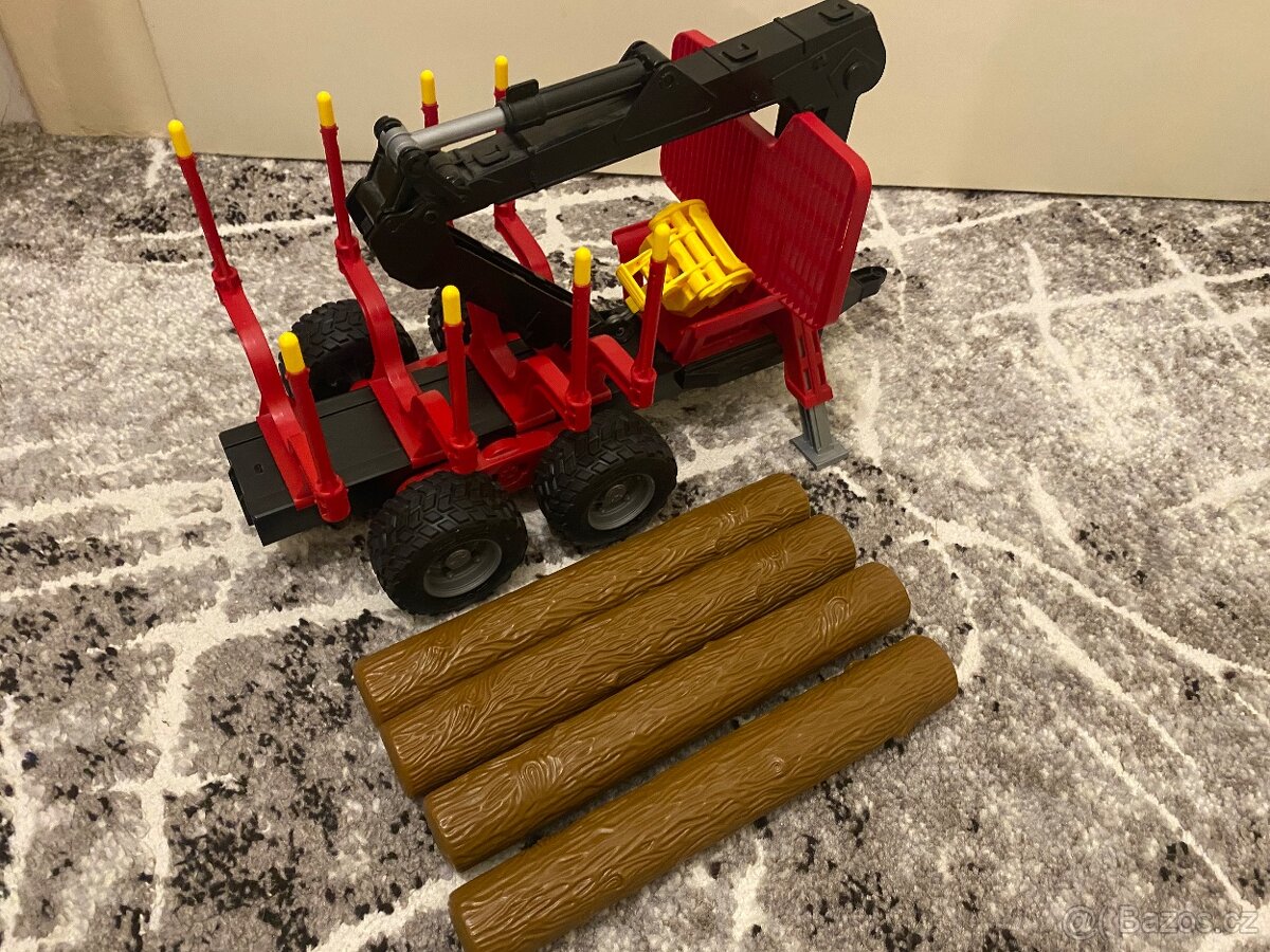 Bruder Přepravník na dřevo s rukou + maják se zvuky - 6