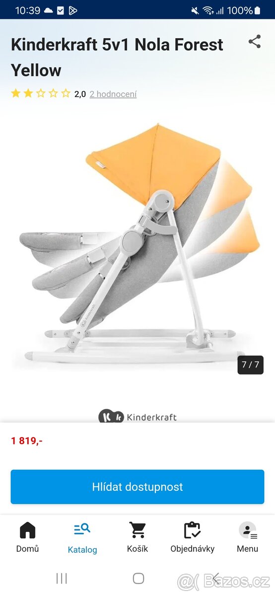 Lehátko Kinderkraft 5v1 Nola Forest Yellow - 6