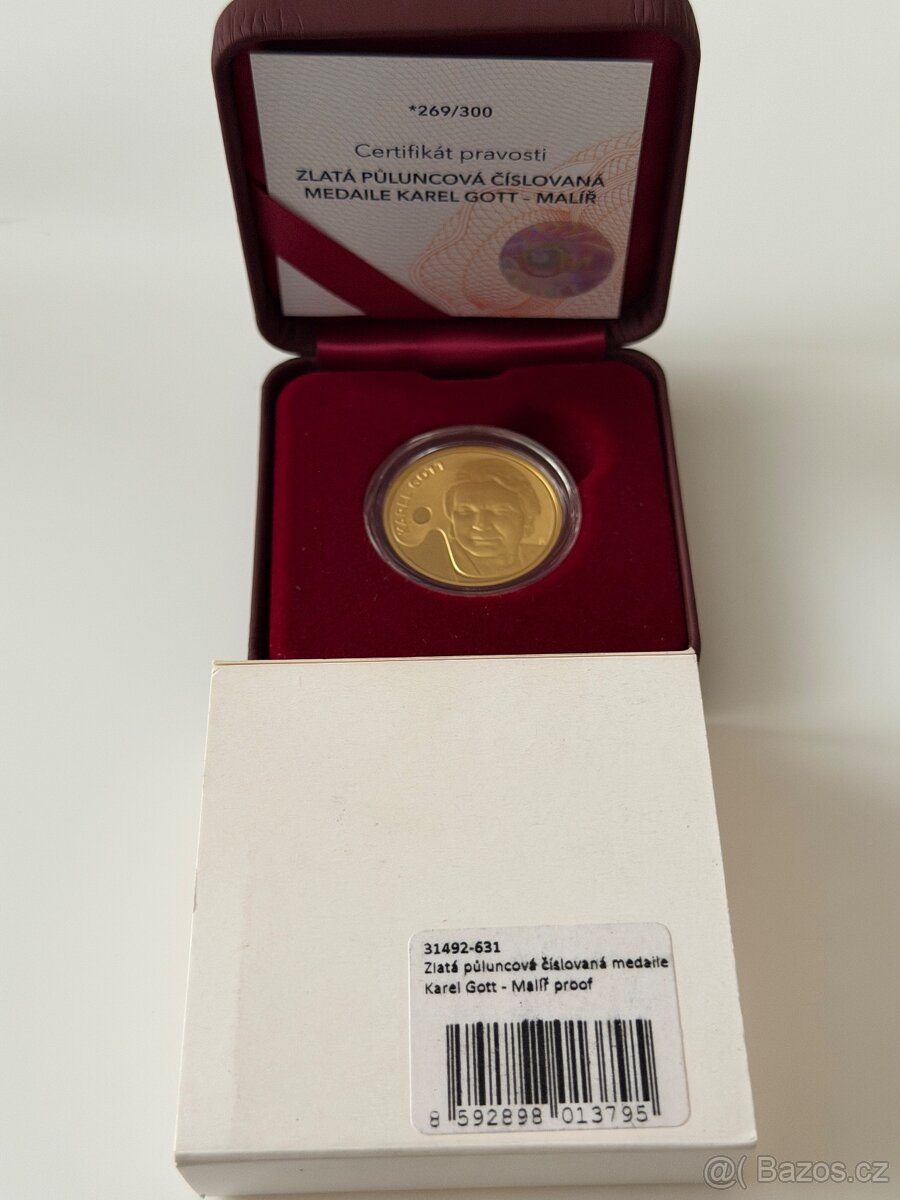 Zlato / sada medaili,mincí Karla Gotta - 6