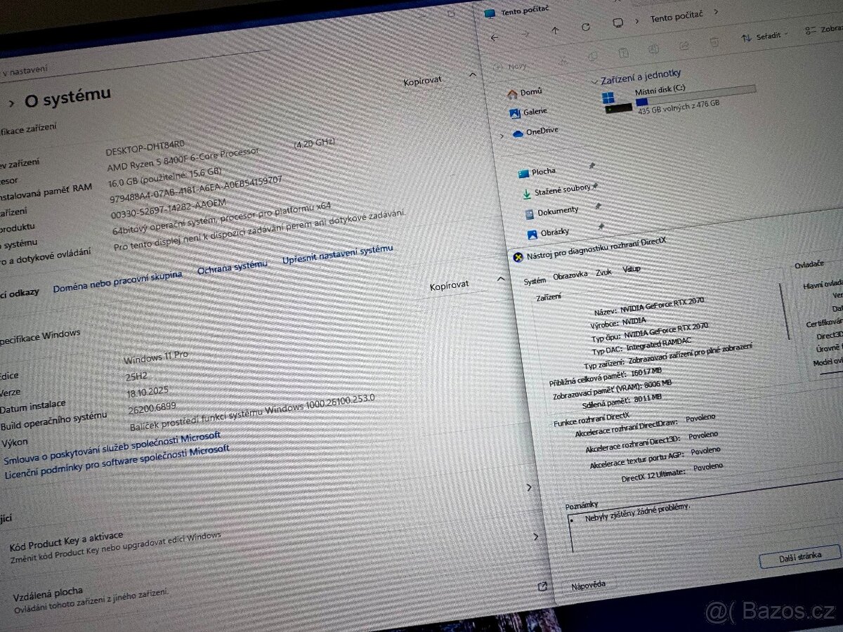 HERNÍ PC R5 8400F/16GB RAM/RTX 2070/500GB SSD - 6