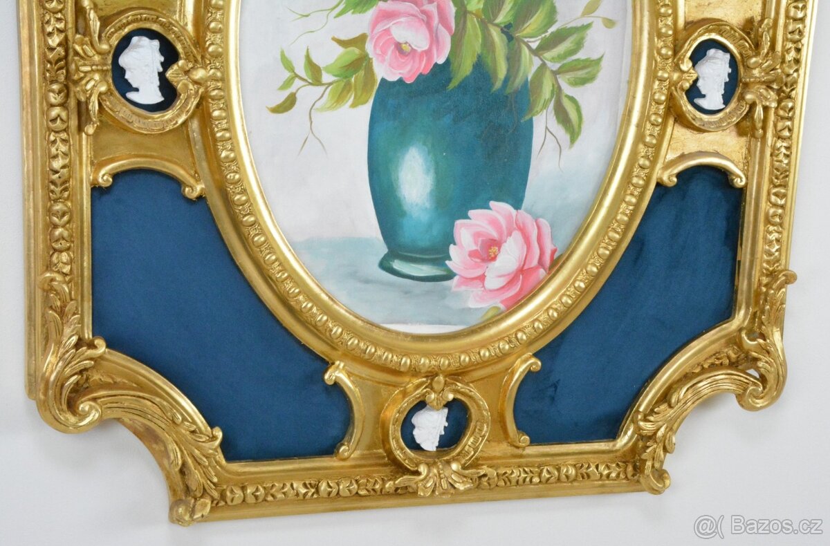 Zámecký obraz - Zátiší - olej na desce - 6