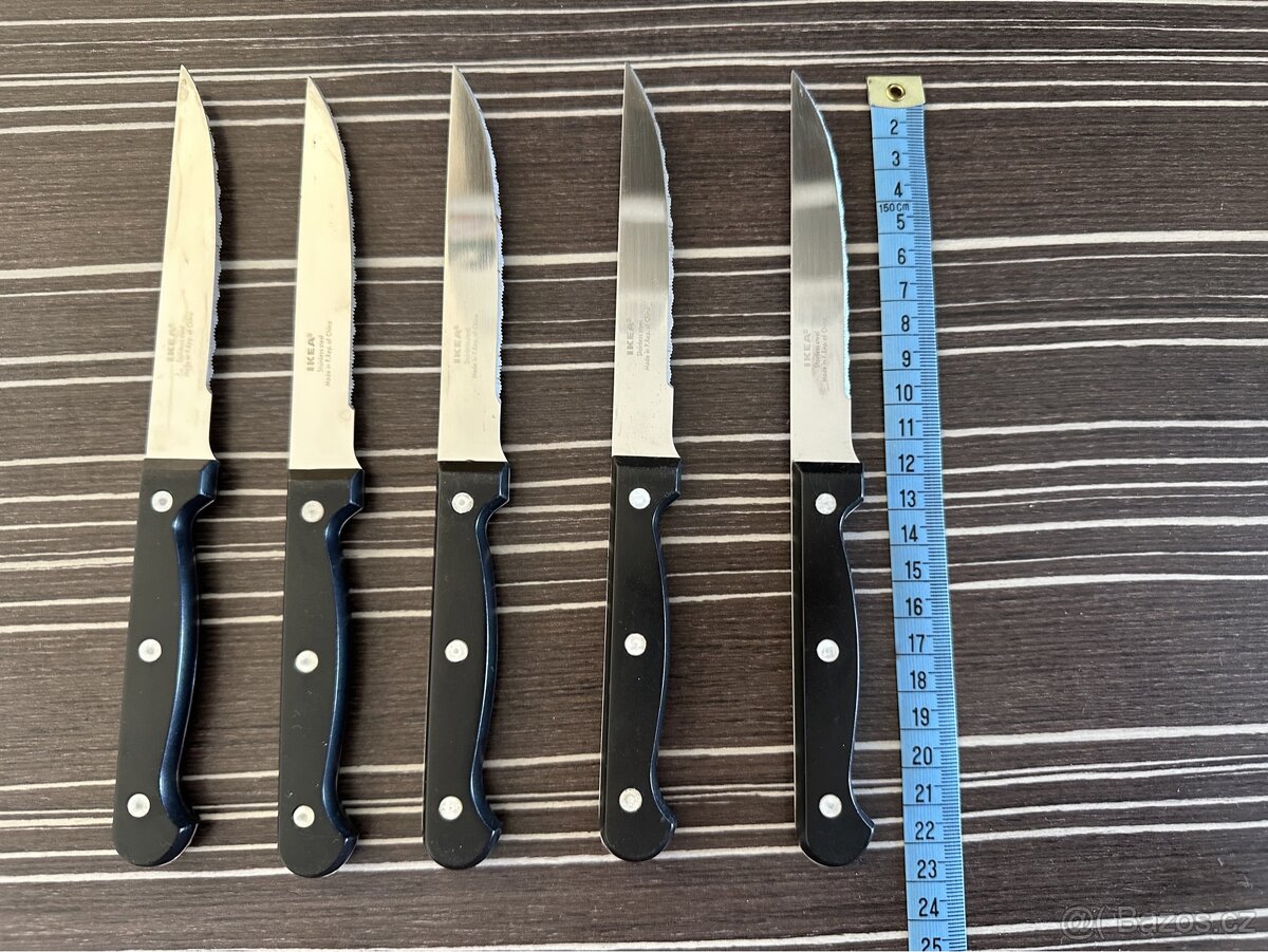 Sada nožů IKEA černé, 22cm, 5 ks - 6