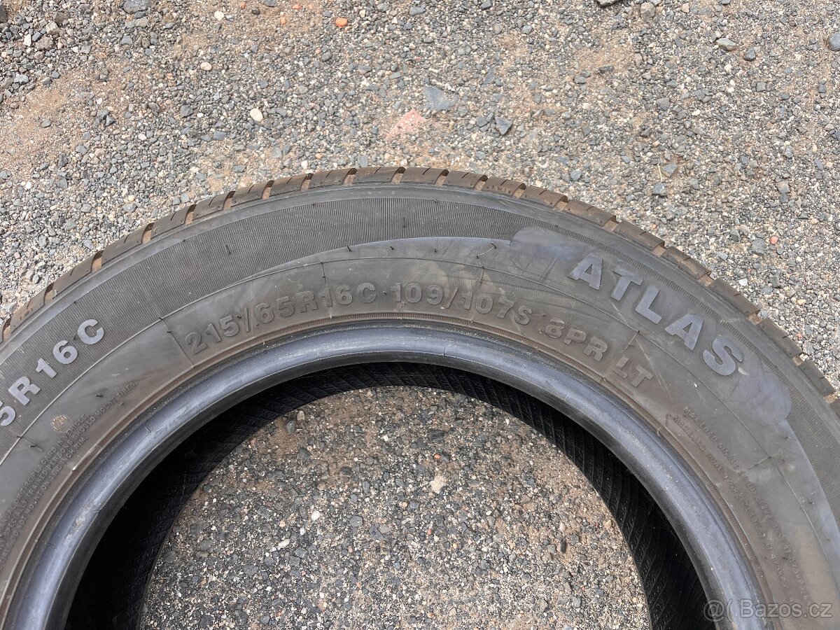 4x 215/65R16C 109/107S, ATLAS GREENVAN, LETNÍ - 85% - 6