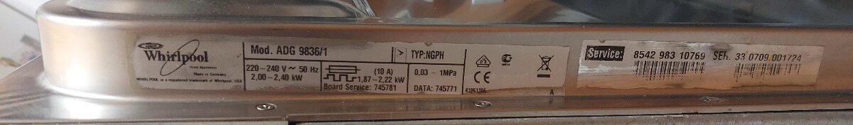 Vestavná myčka Whirpool ADG 9836/1 - 6