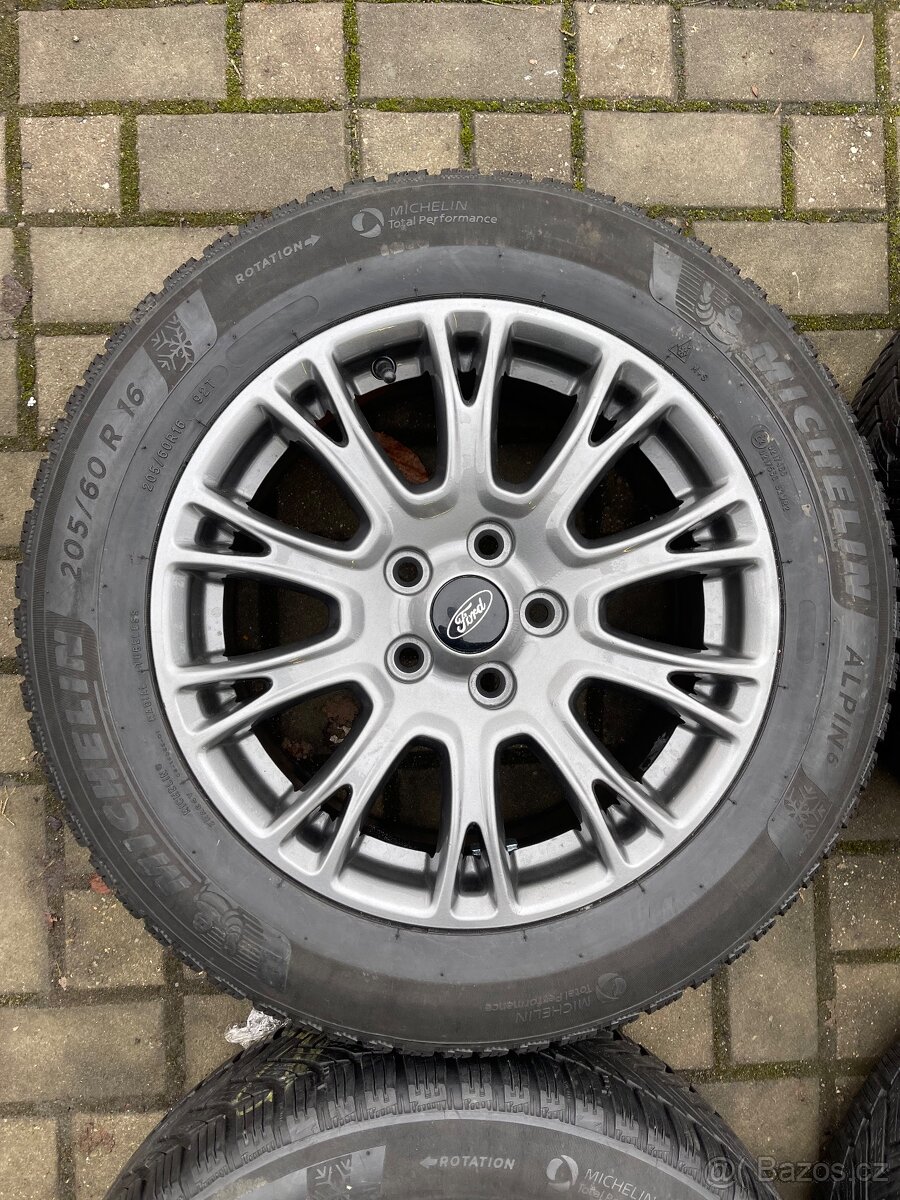 ORIGINÁL Alu Ford R16, 5x108 - TOP STAV, ZIMNÍ PNEU - 6