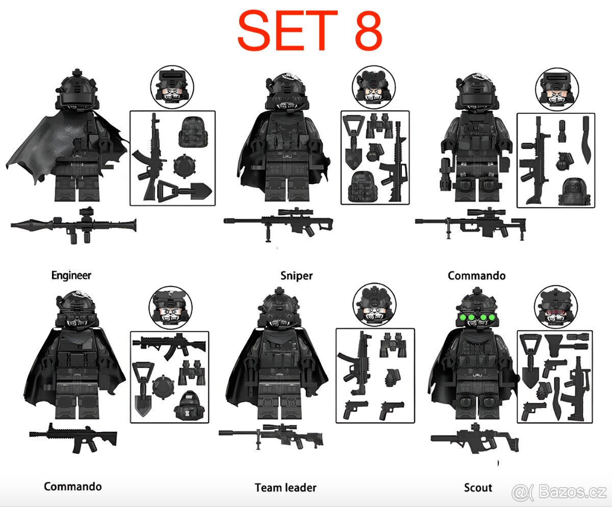 Rôzne sety vojakov (8ks) 1 + doplnky - typ lego - 6