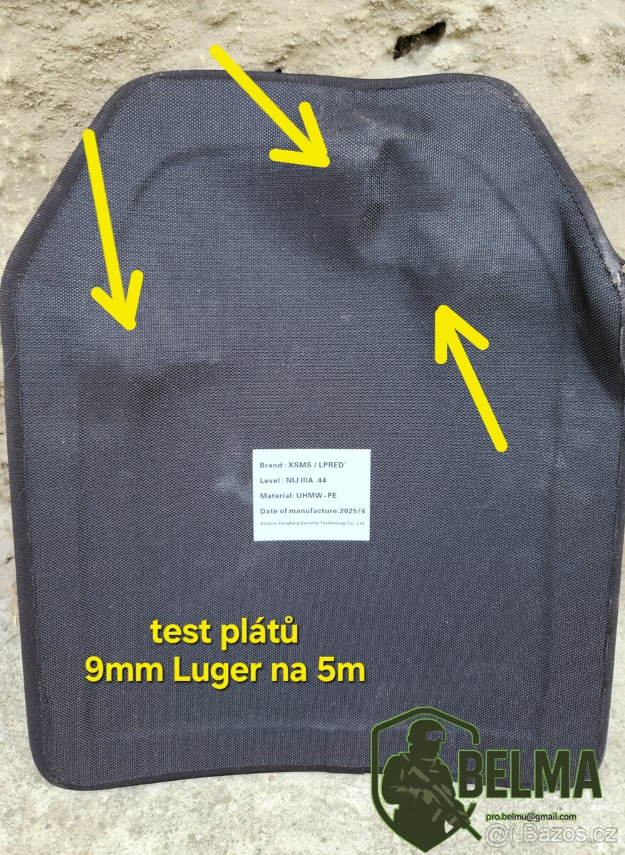 9mm neprůstřelné balistické pláty taktické samopal - 6