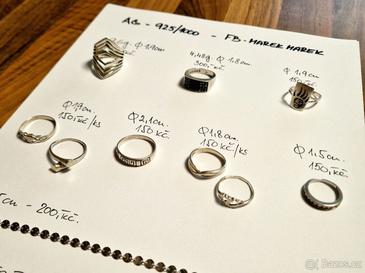 ⭐ Prodám stříbrné šperky 925/1000 – více kusů, různé druhy ⭐ - 6