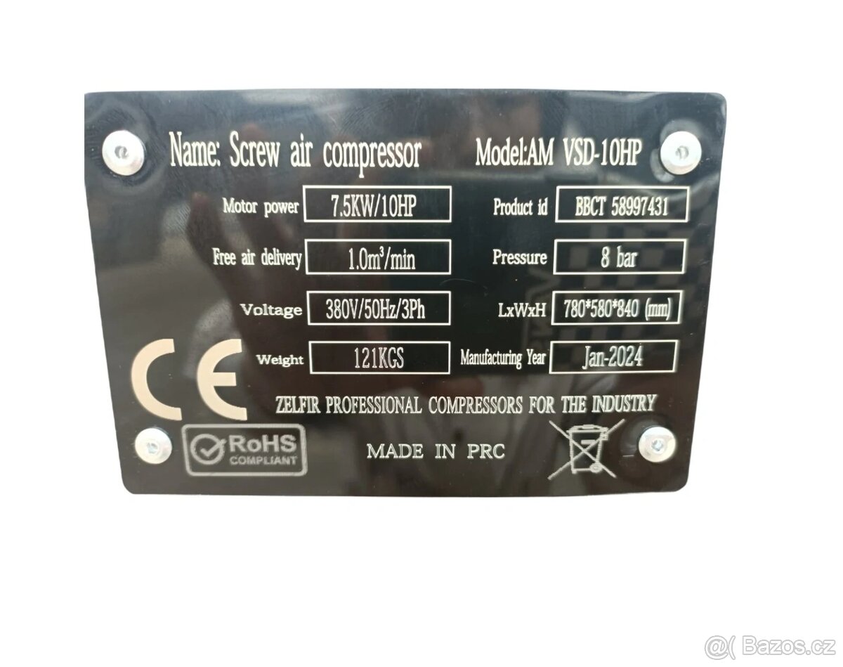 sroubovy kompresor ZELFIR 10 HP - 6