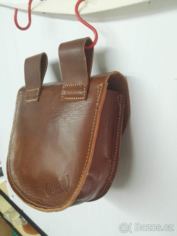 Podopasková kožená brašna, pravá kuže, kapsička, dokladovka - 6