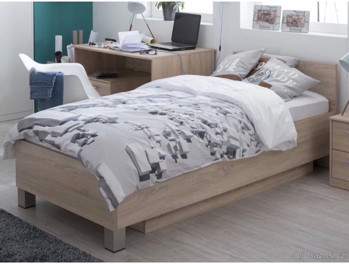 Postel Mega 160, 90x200 cm, dub sonoma - 6