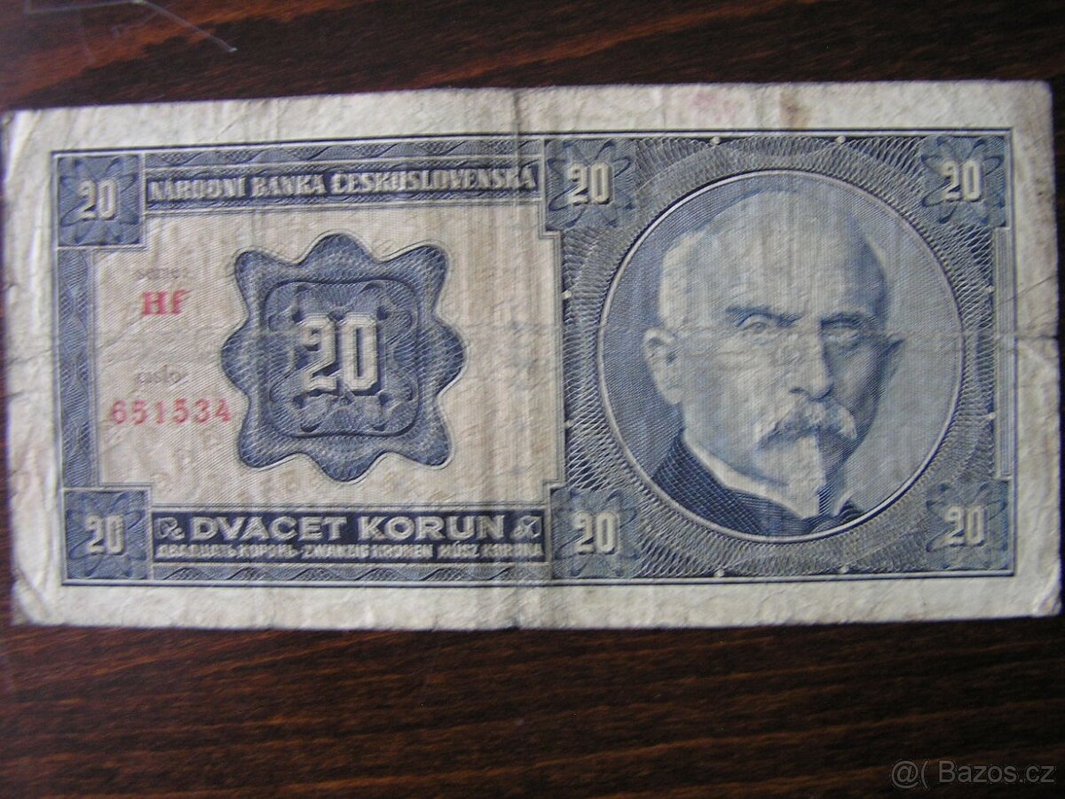 ČESKOSLOVENSKÁ BANKOVKA: 20-KORÚN-1926 - 6