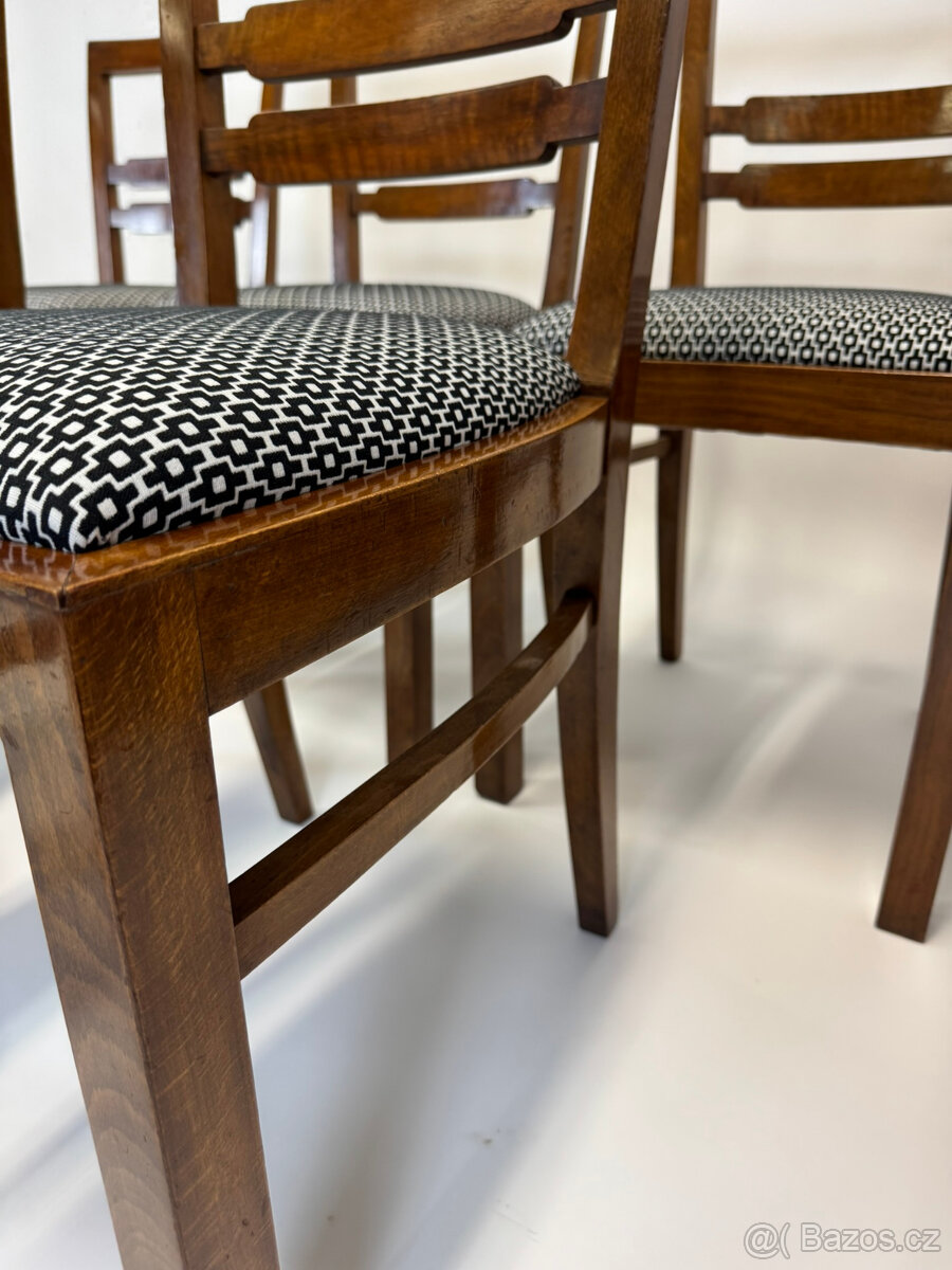 Nádherné prvorepublikové židle po renovaci 6 kusů - 6