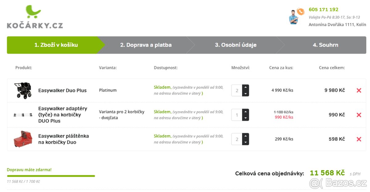 Korbičky Easywalker Duo - Platinum - rok záruka - 6