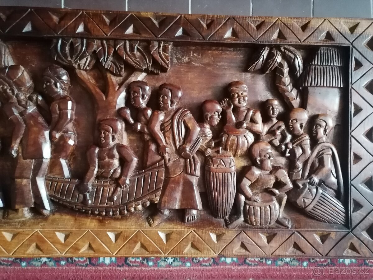 Plastický, dřevěný, vyřezávaný obraz - 6