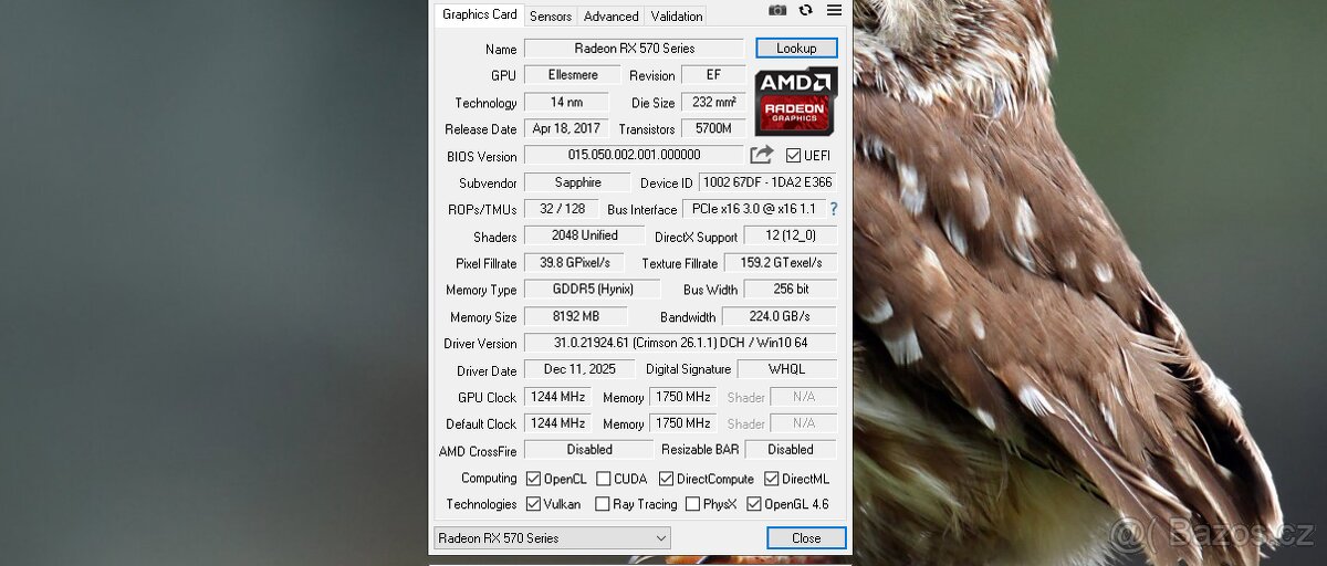 8GB DDR5 Sapphire Radeon RX 570 NITRO - 6