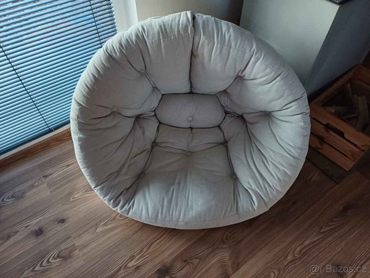 Lněné béžové křeslo Karup-rozkládací - 6