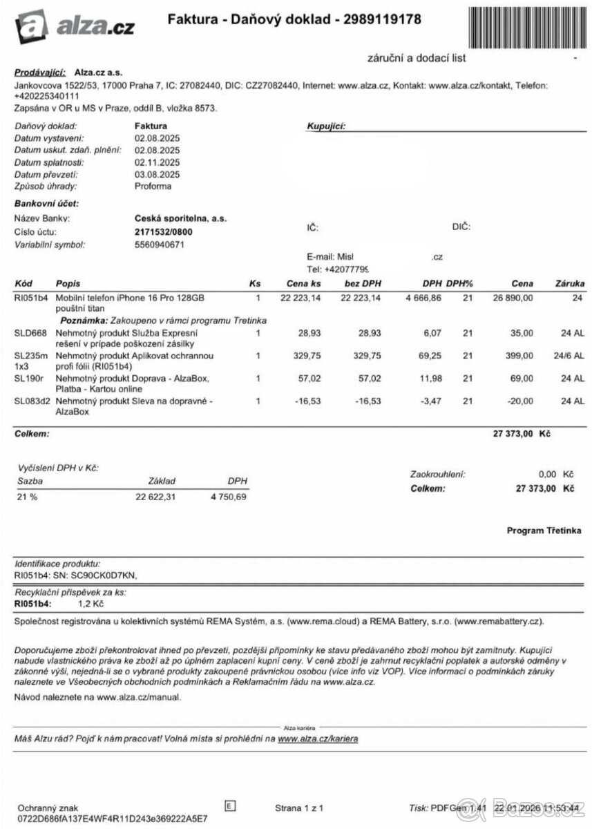 Apple IPhone 16pro 128gb záruka - 6