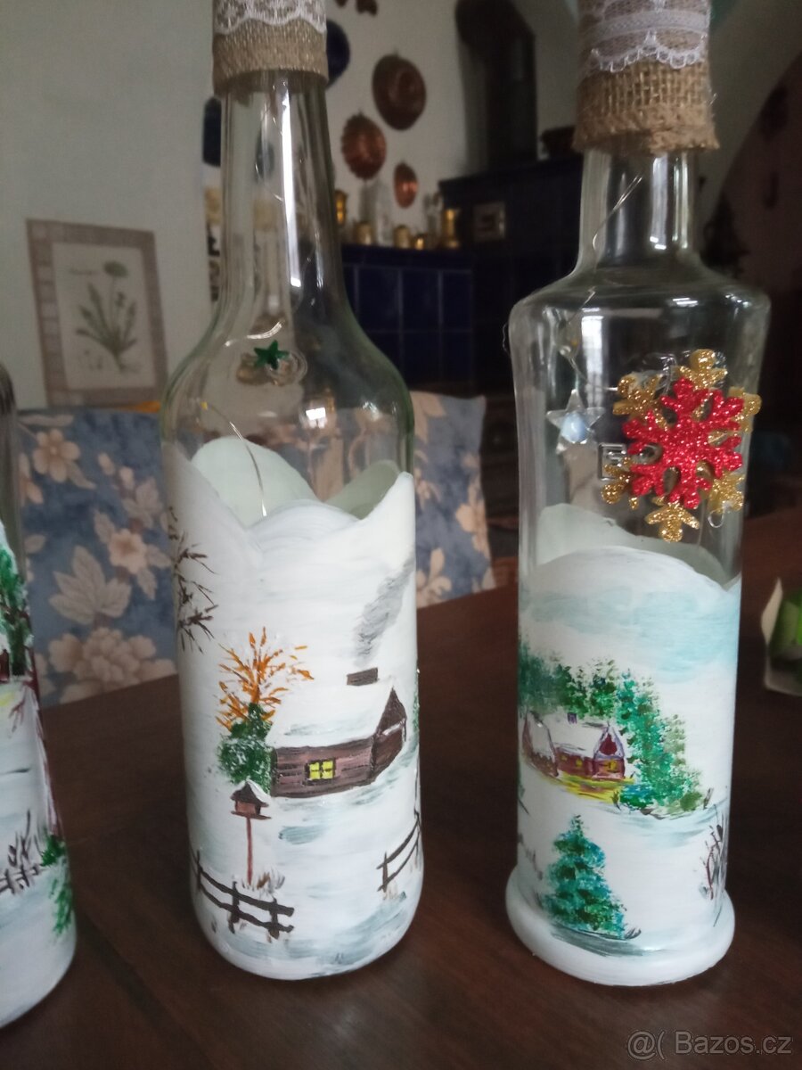 Ručně malované svítící láhve - 6