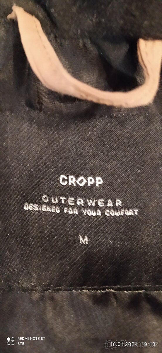 Kabát Cropp s kapucí béžové barvy velikost M. - 6