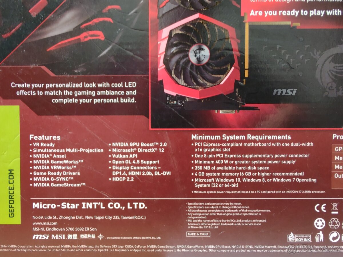 MSI GEFORCE GTX 1060 - 6