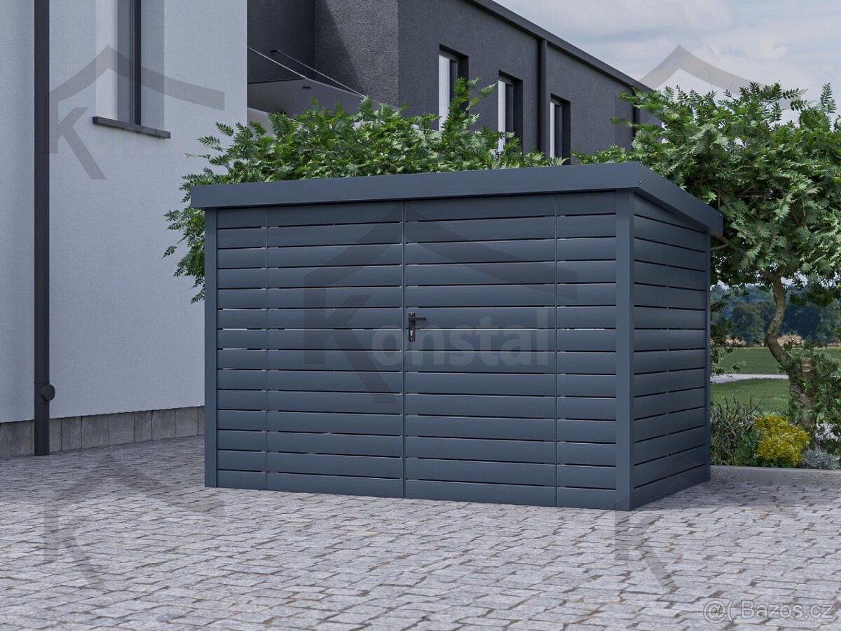 Moderní přístřešek na popelnice 3x1m - 6