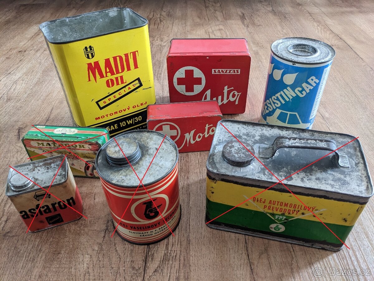 Staré plechovky, hasičáky a doplňky do veteránů - 6