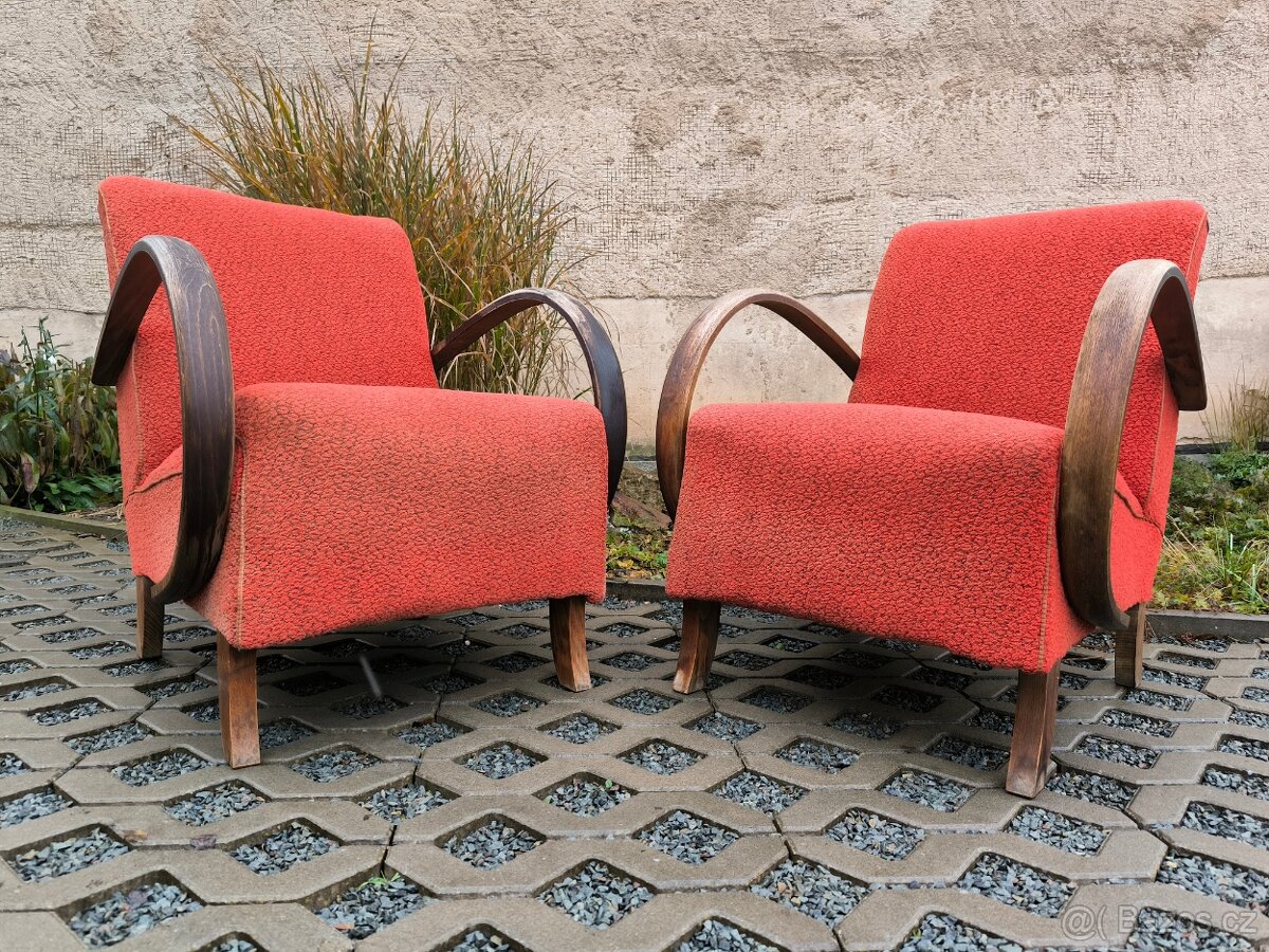 Starožitná Art Deco křesla "C" - Jindřich Halabala - 6