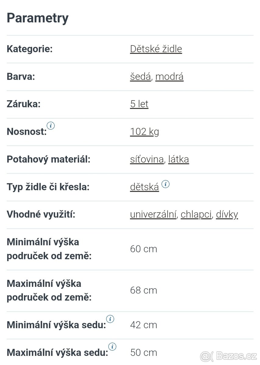 Dětská židle na kolečkách s područkami - 6