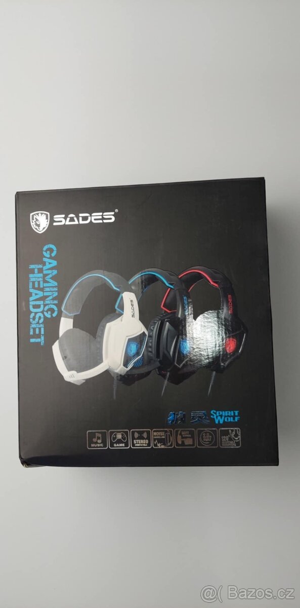 Herní sluchátka SADES A30S /stereo/prostorový zvuk/ LED - 6