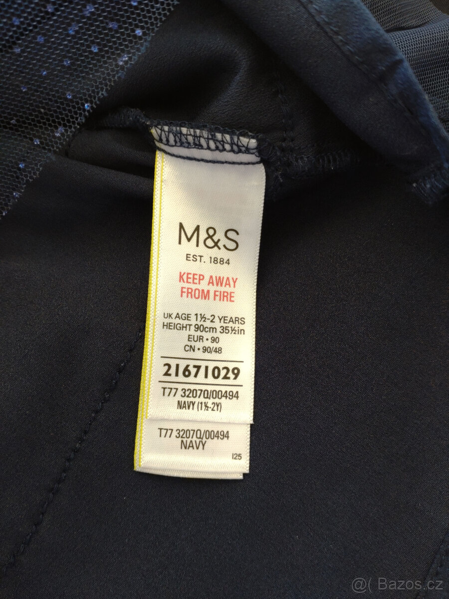Sváteční šatičky - modré vel.92 (M&S) - 6