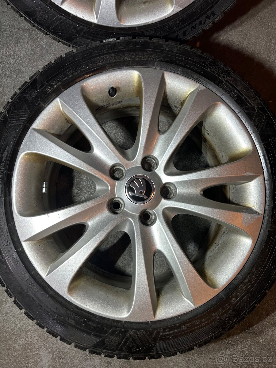ALU Kola ŠKODA 5x112 R17 TRIFID Zimní Pneu 225/45/17 - 6