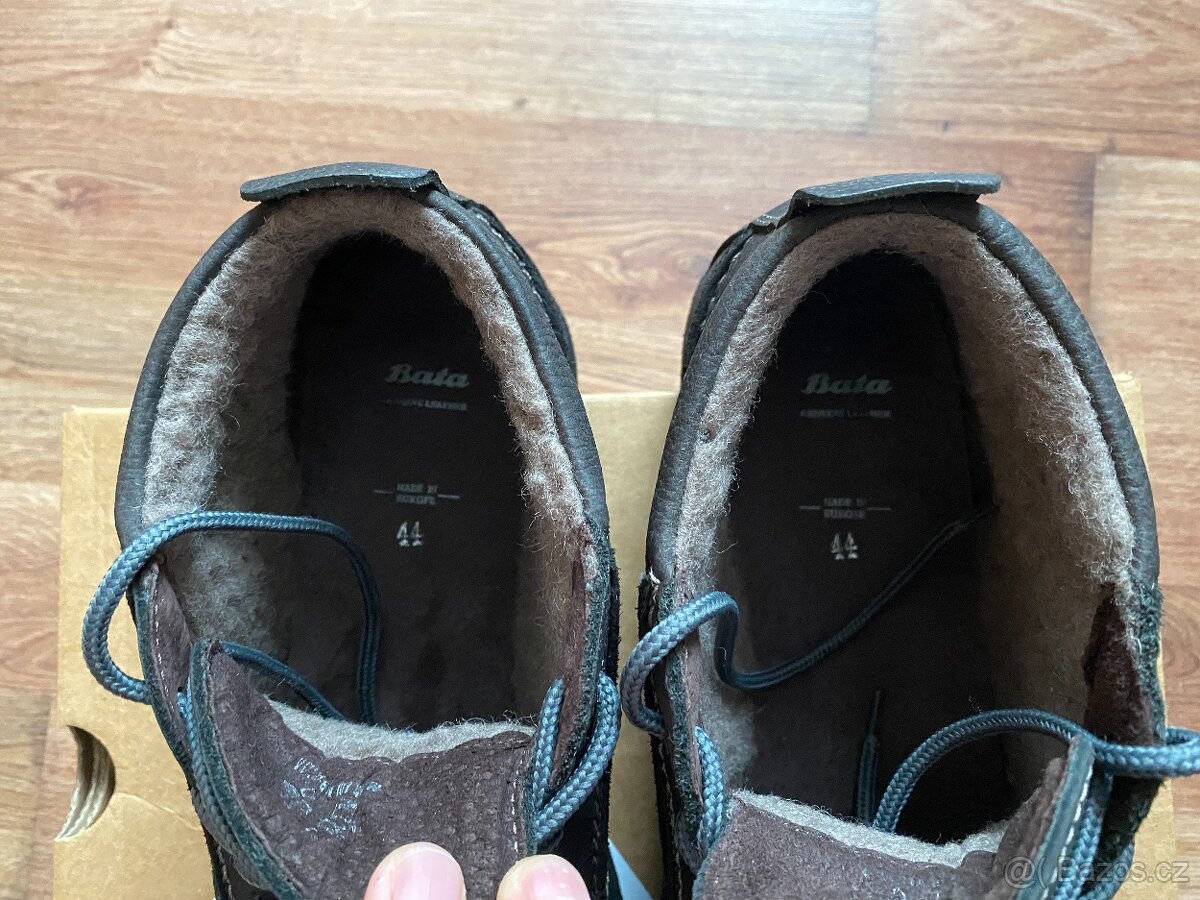 Nové pánské kožené zimní boty Baťa s kožichem - č. 44 - 6