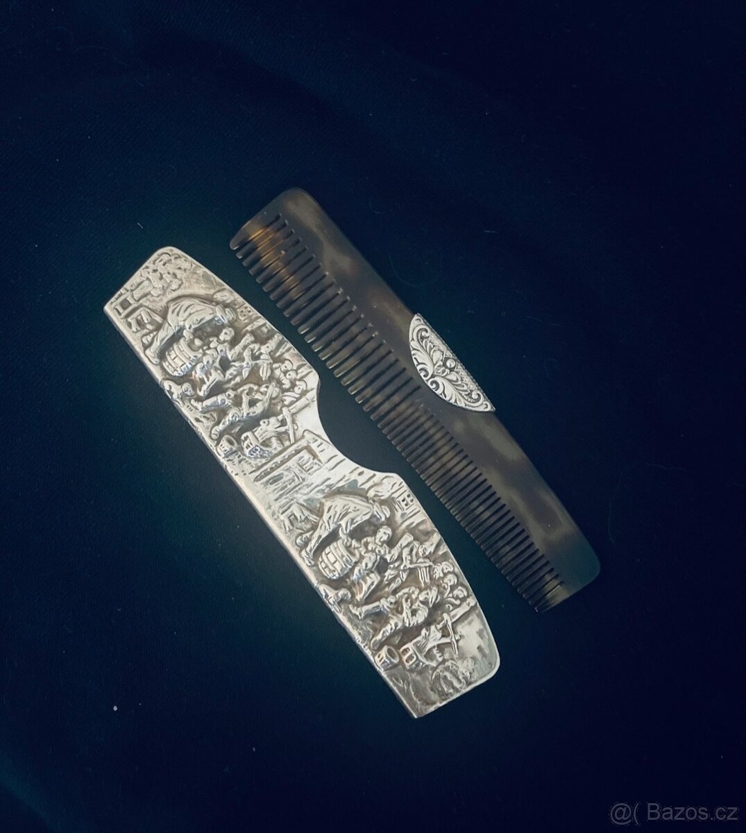 Starožitný šperkovnice a hřeben - 6