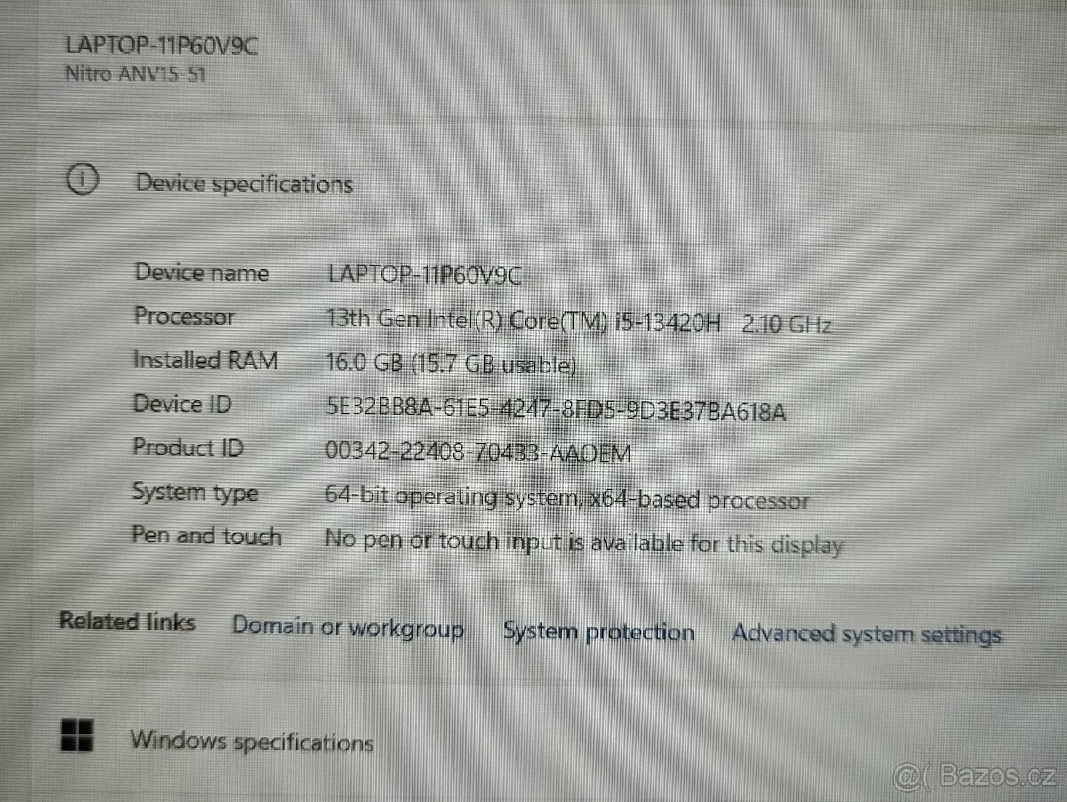 Herní notebook Acer nitro v15 z RTX 4050 - 6
