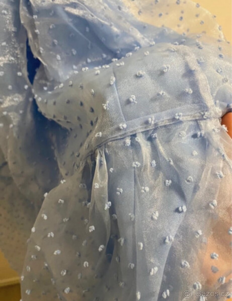 Zavinovací modré šaty - 6