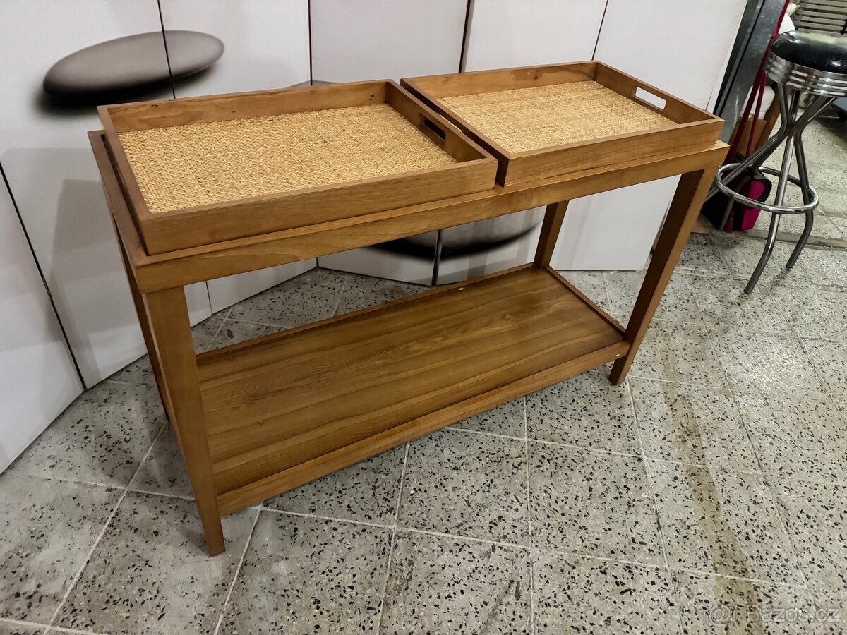 Krásný NOVÝ Dřevěný konzolový-servírovací stůl - 6