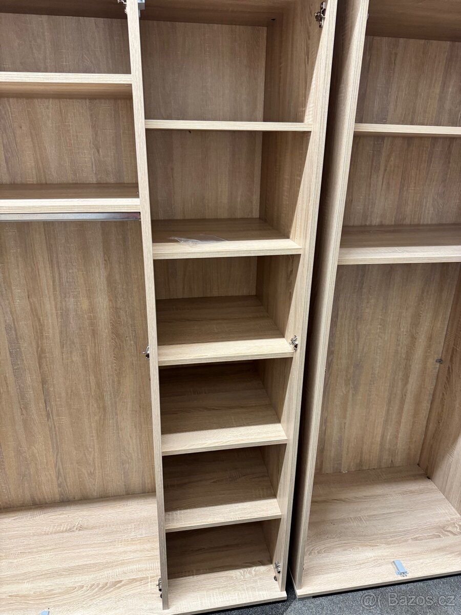 1x Krásná vysoká šatní skřín s nástavbou dub Sonoma - 6