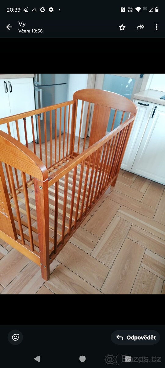 Dřevěná dětská postýlka - 6