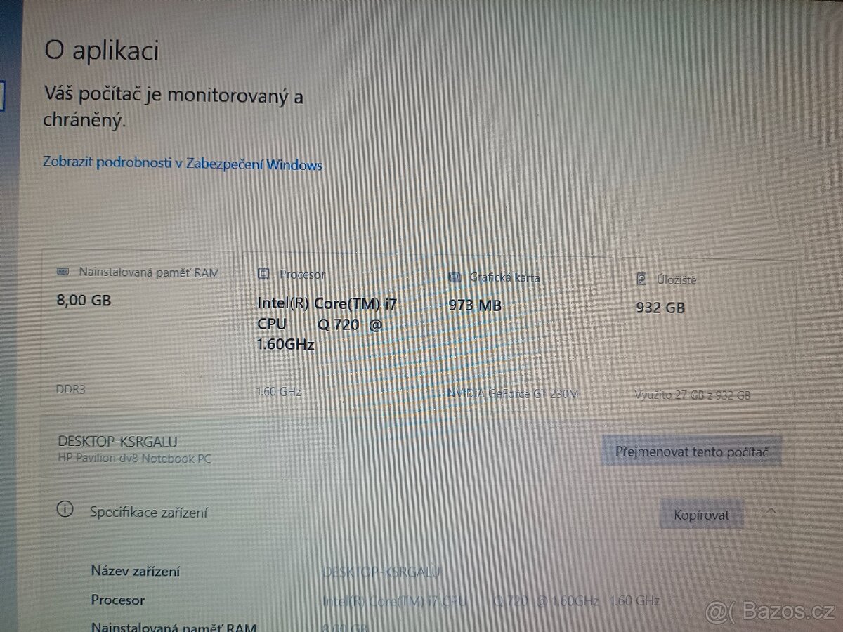 18.4" velké HP 8gb RAM/1TB HDD/i7 - 6