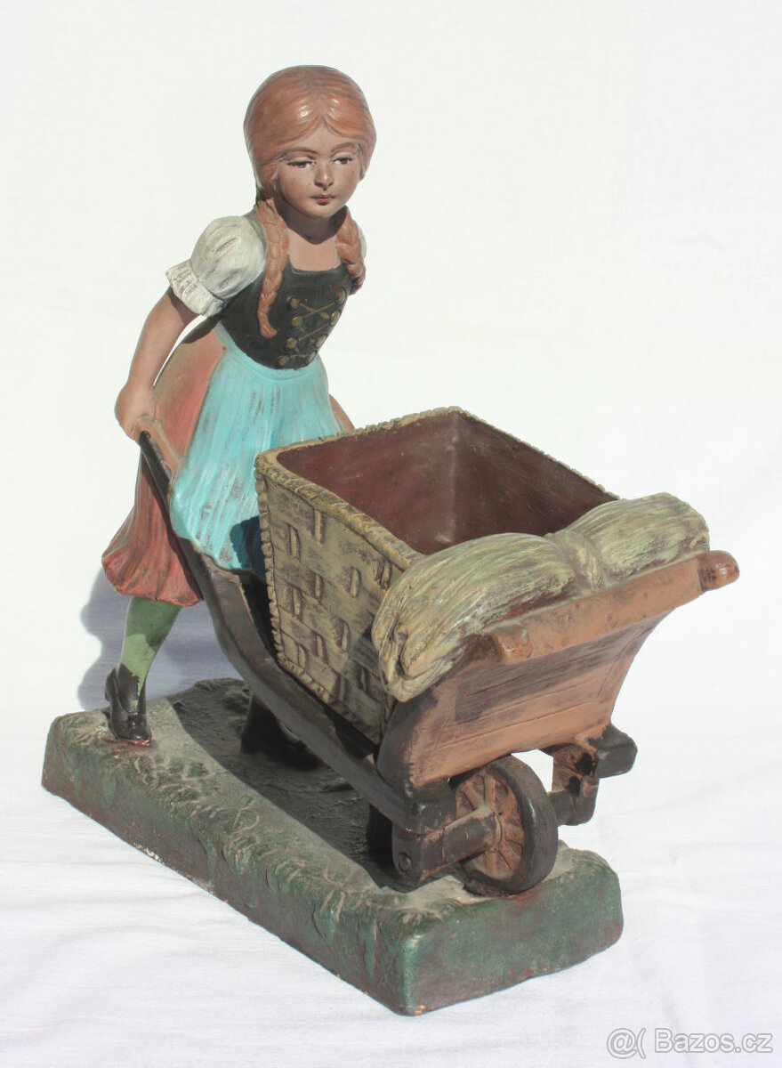 Socha soška figura figurka terakota cca rok 1920 busta bista - 6