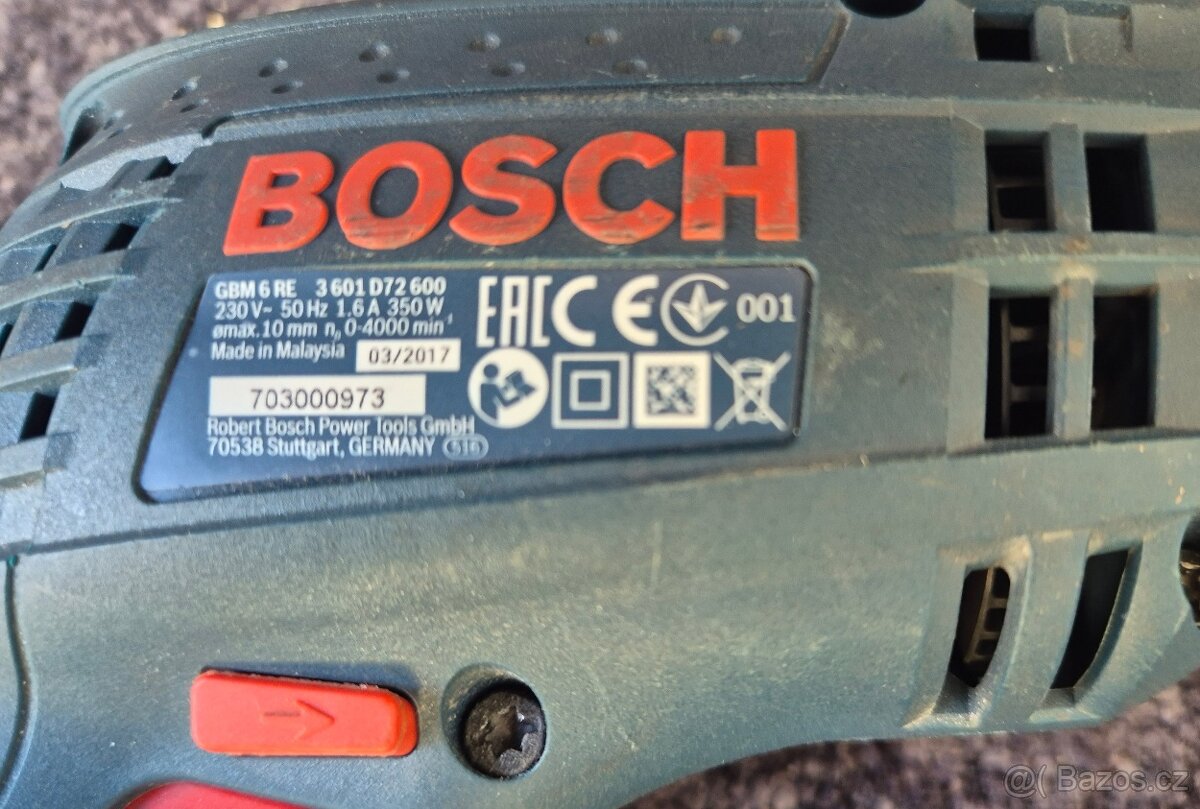 Elektrická vrtačka Bosch GBM 6 RE Professional, 350W - 6