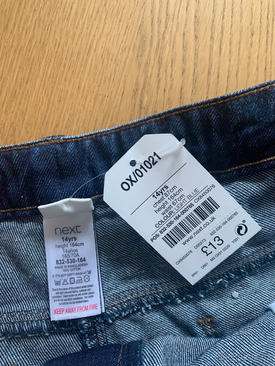 NOVÉ džínové kraťasy Next 14 let - 6