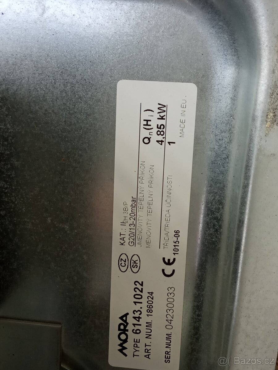 Plynové topidlo Mora typ viz.foto štítku - 6