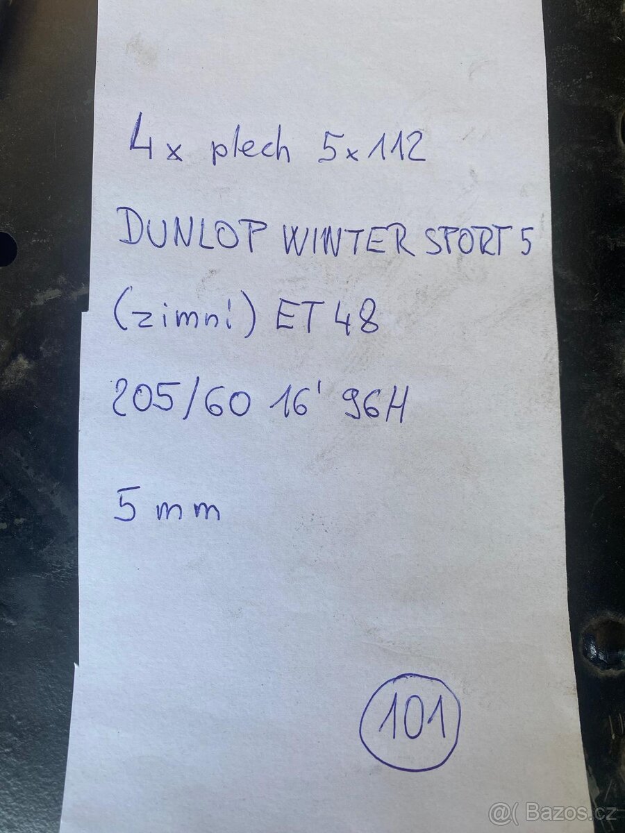 PLECH KOLA 205/60/16 96H ET48 - 5 X 112 ZIMNÍ Č. 101 - 6
