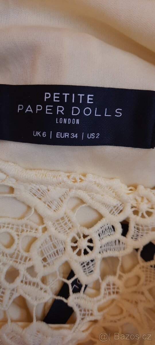 Žluté krajkové šaty, vel. 34, zn. Paper Dolls Petite - 6