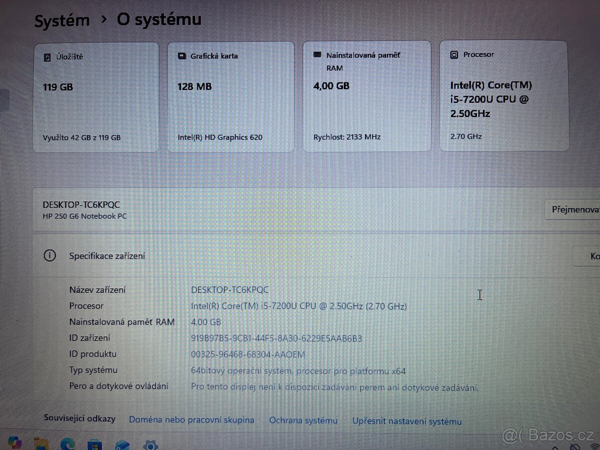 Notebook HP 250 G6 černý - 6