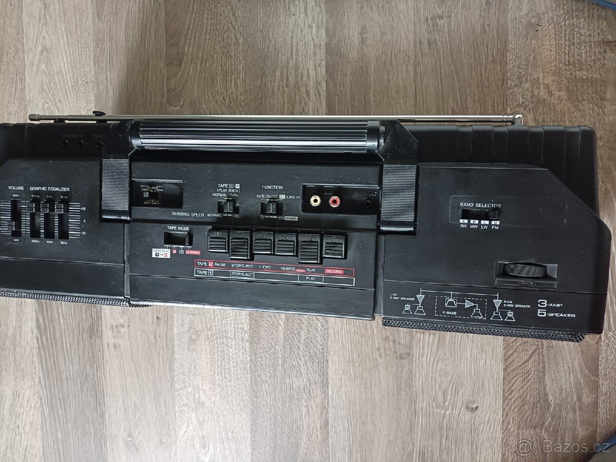Sharp WQ 352H bk, radiomagnetofon retro 2 kazeťák - 6