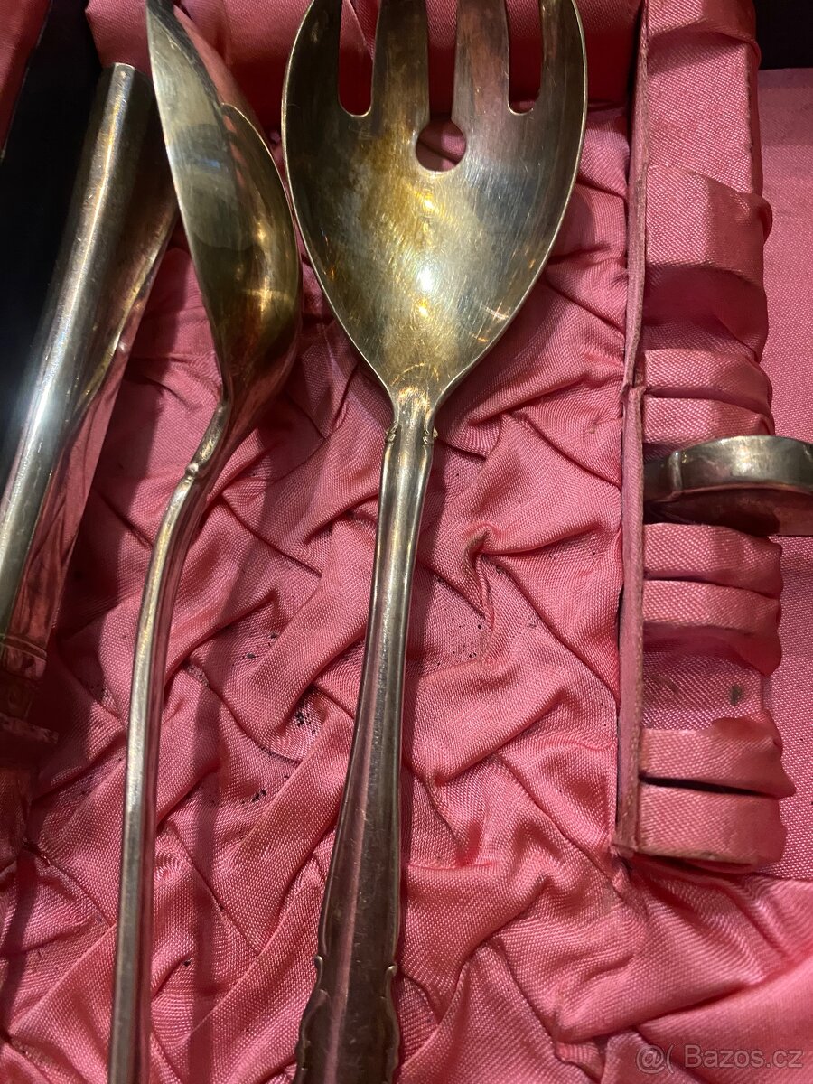 Velká sada starožitného příboru alpaka - 6